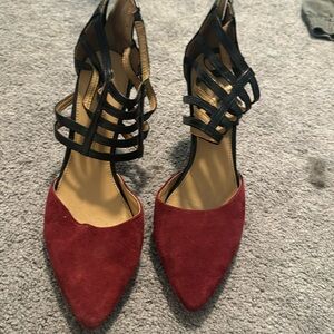 Red and black high heels. Size 7. Brand Franco Sarto.